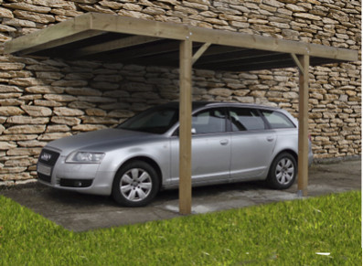 carport bois autoclave adossé